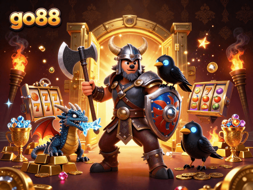 Engage with go88's vibrant slots and action-packed adventure in a stunning 3D scene.