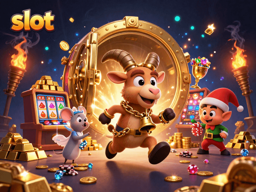 Slot online menyenangkan dengan karakter kartun dan lotre emas di Gacor123.