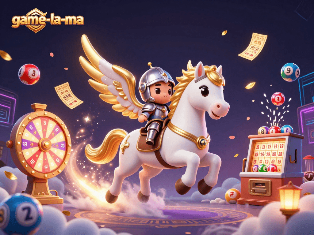 Engage in thrilling gameplay at game-la-ma with vibrant lottery balls and magical visuals.