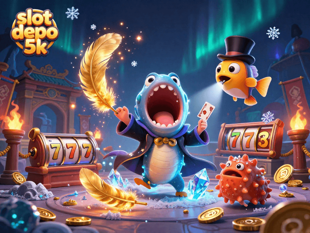 Experience the excitement of slot depo 5k with magical underwater casino action featuring playful characters.