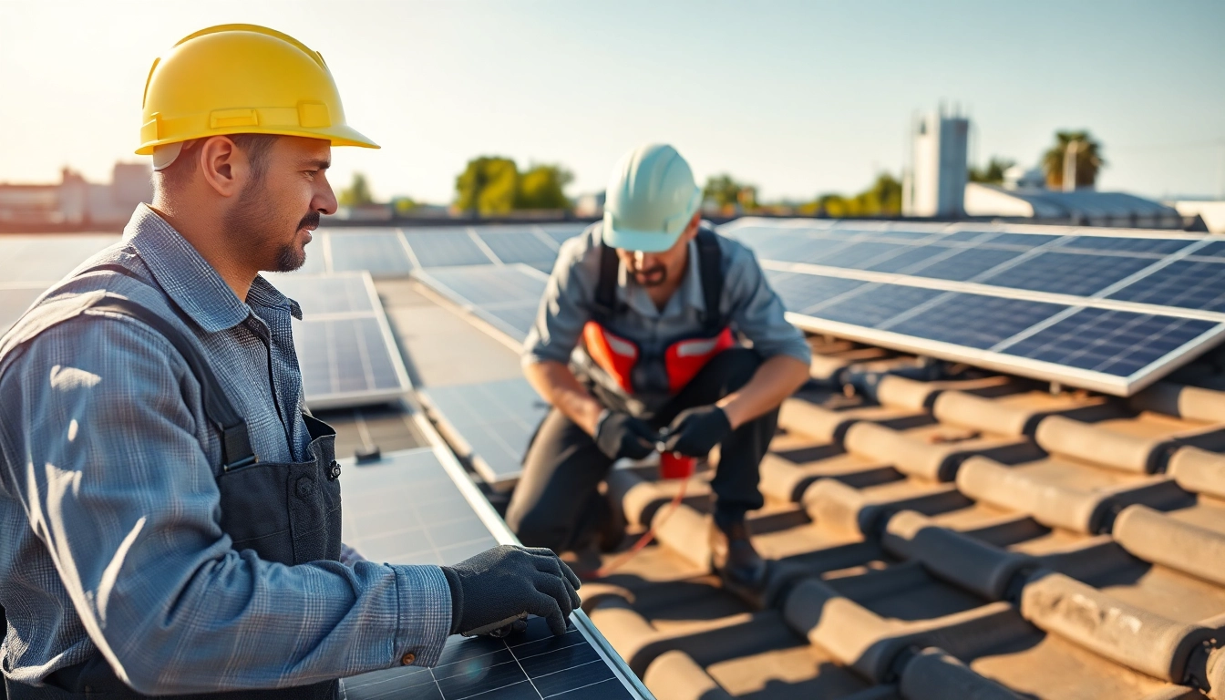 Technician performing solar panel repair, showcasing expertise and reliability in solar technology.