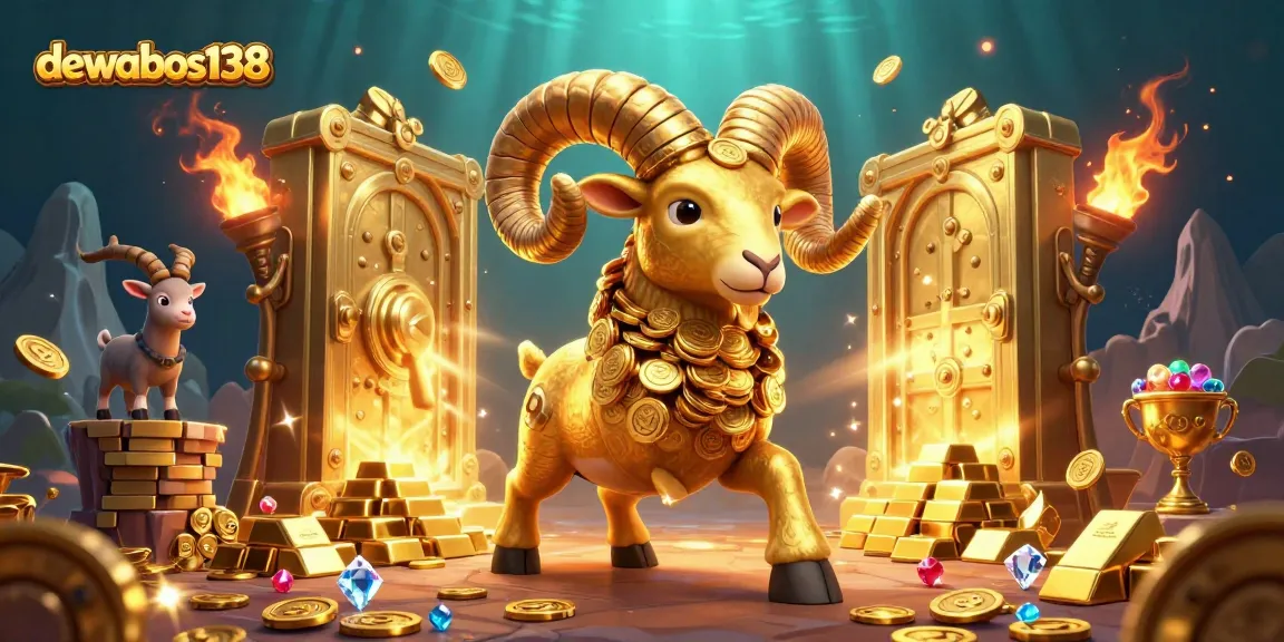 Experience winning strategies with dewabos138 in this vibrant 3D casino scene filled with treasures.