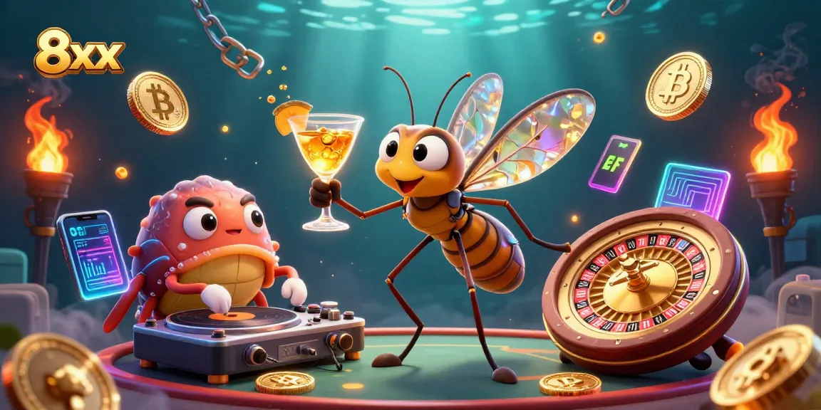 Engage with the 8xx casino experience alongside a unique mascot, DJ, and golden roulette wheel.