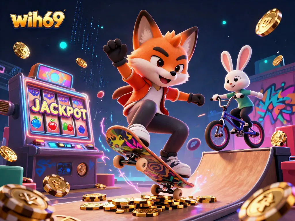 wih69 meluncurkan slot jackpot dengan karakter kartun menghibur pada latar belakang yang dinamis.