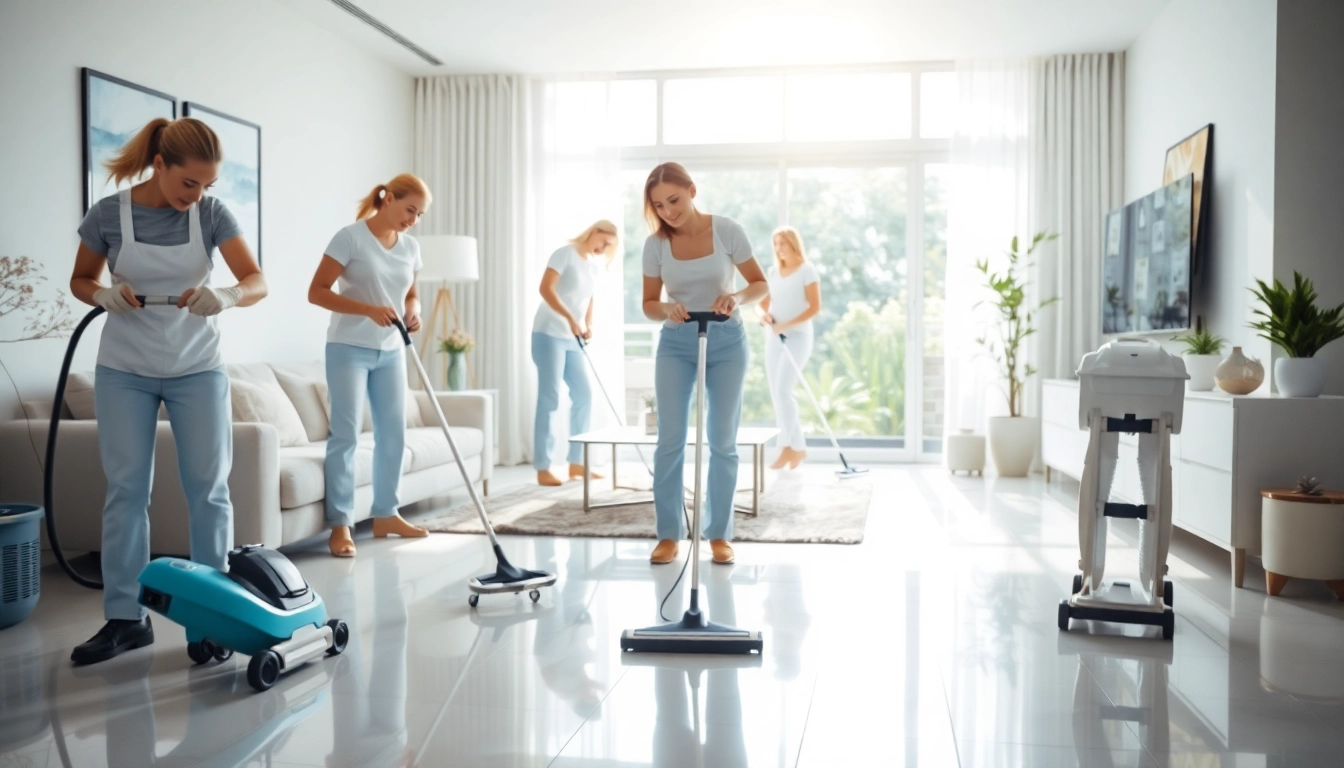 Experience quality Bond cleaning Logan services showcased by professional cleaners in a bright apartment.