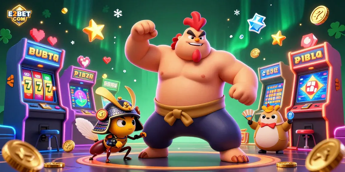 E2BET COM showcases an immersive casino scene with dynamic characters and gaming elements, perfect for online players.