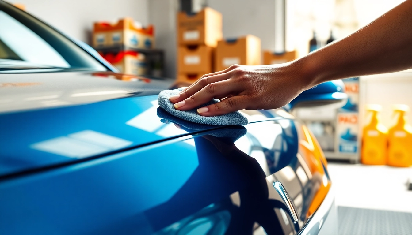 Learn how to protect car paint after washing with effective waxing techniques in a vibrant garage setting.