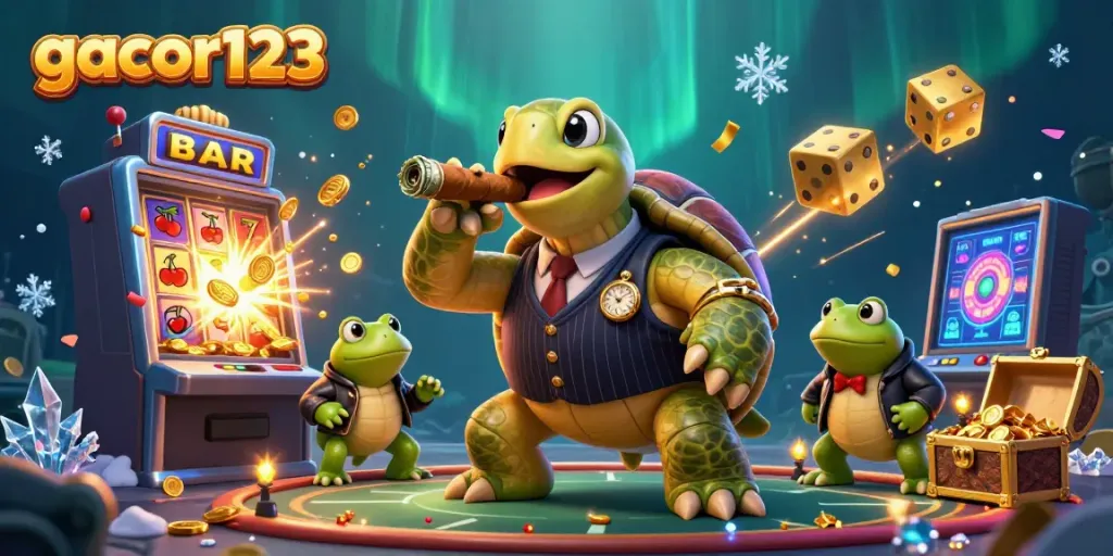 Experience thrilling wins at gacor123 with a snapping turtle mobster and casino action in stunning 3D art.
