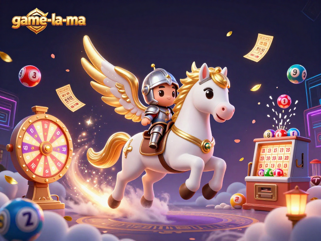 Engage in thrilling gameplay at game-la-ma with vibrant lottery balls and magical visuals.