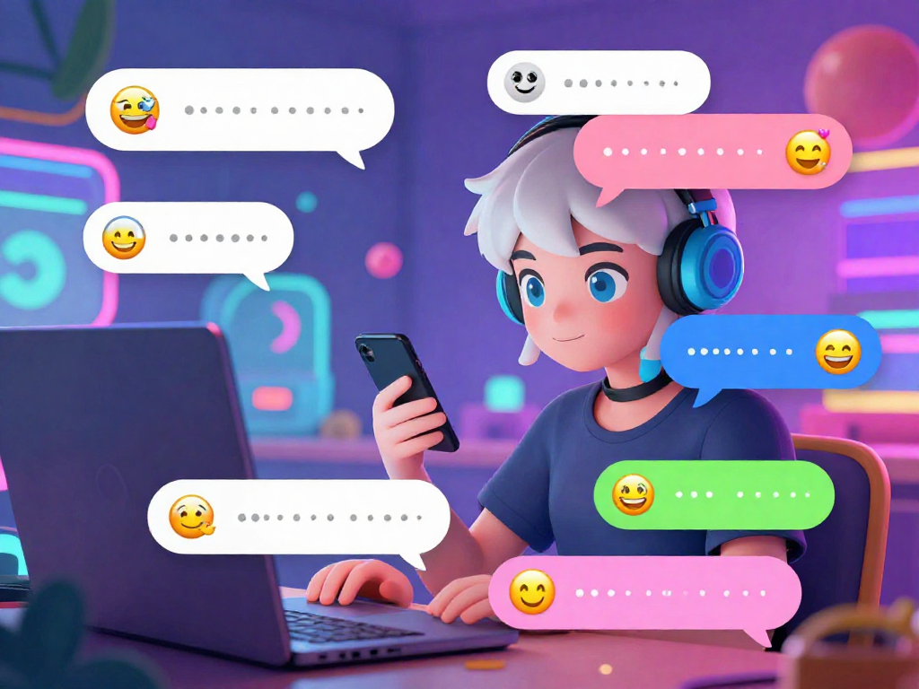 Hentai AI chat interaction in a vibrant virtual chatroom with animated avatars.