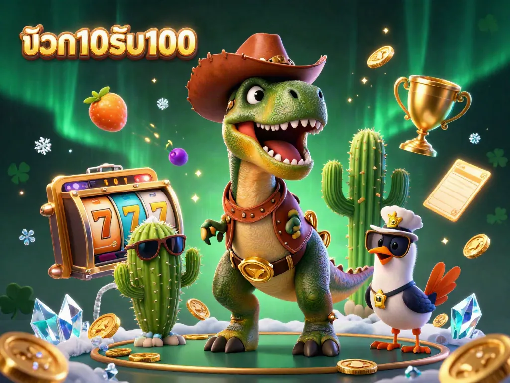 โปรโมชั่นฝาก10รับ100 ให้โบนัสแก่ผู้เล่นภาพ 3D ของ T-Rex และเพื่อน เบทสนุก!