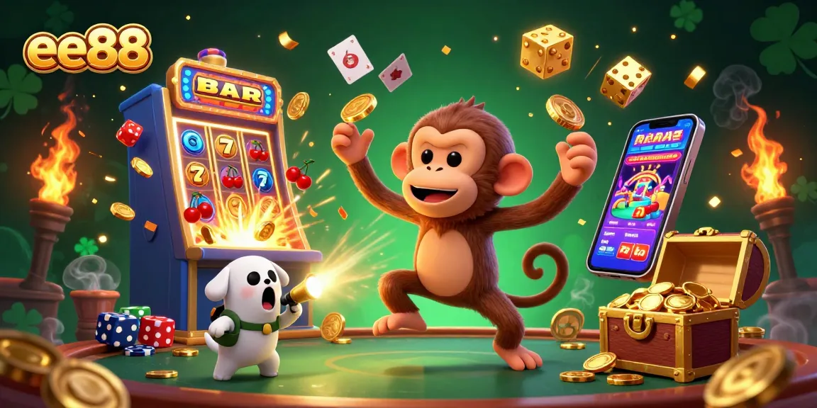 Engage with the vibrant ee88 casino scene showcasing golden riches amidst thrilling gaming elements.