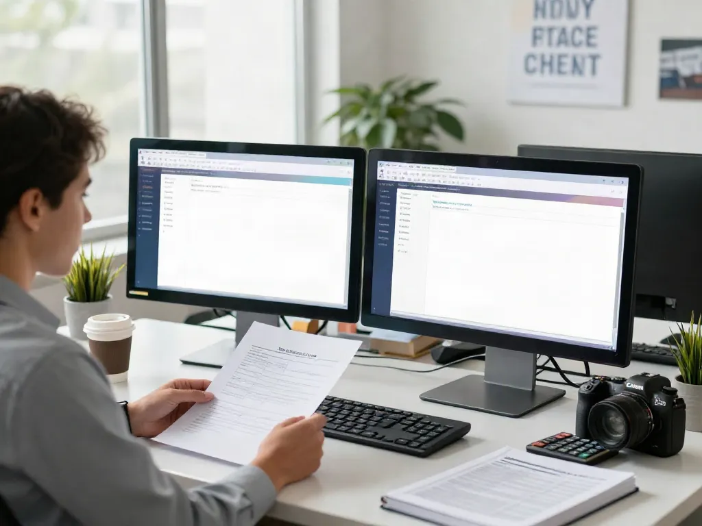 Tax software for new tax business showcased in a modern office setting.