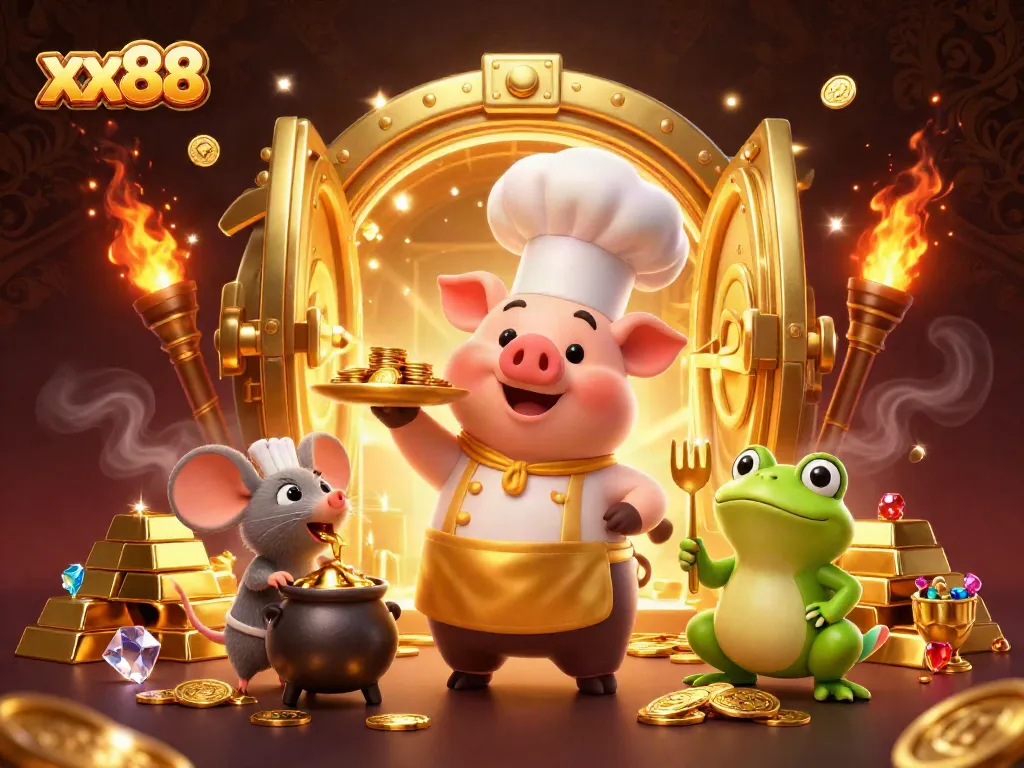 Experience premium gambling with xx88 through golden treasures and festive characters.