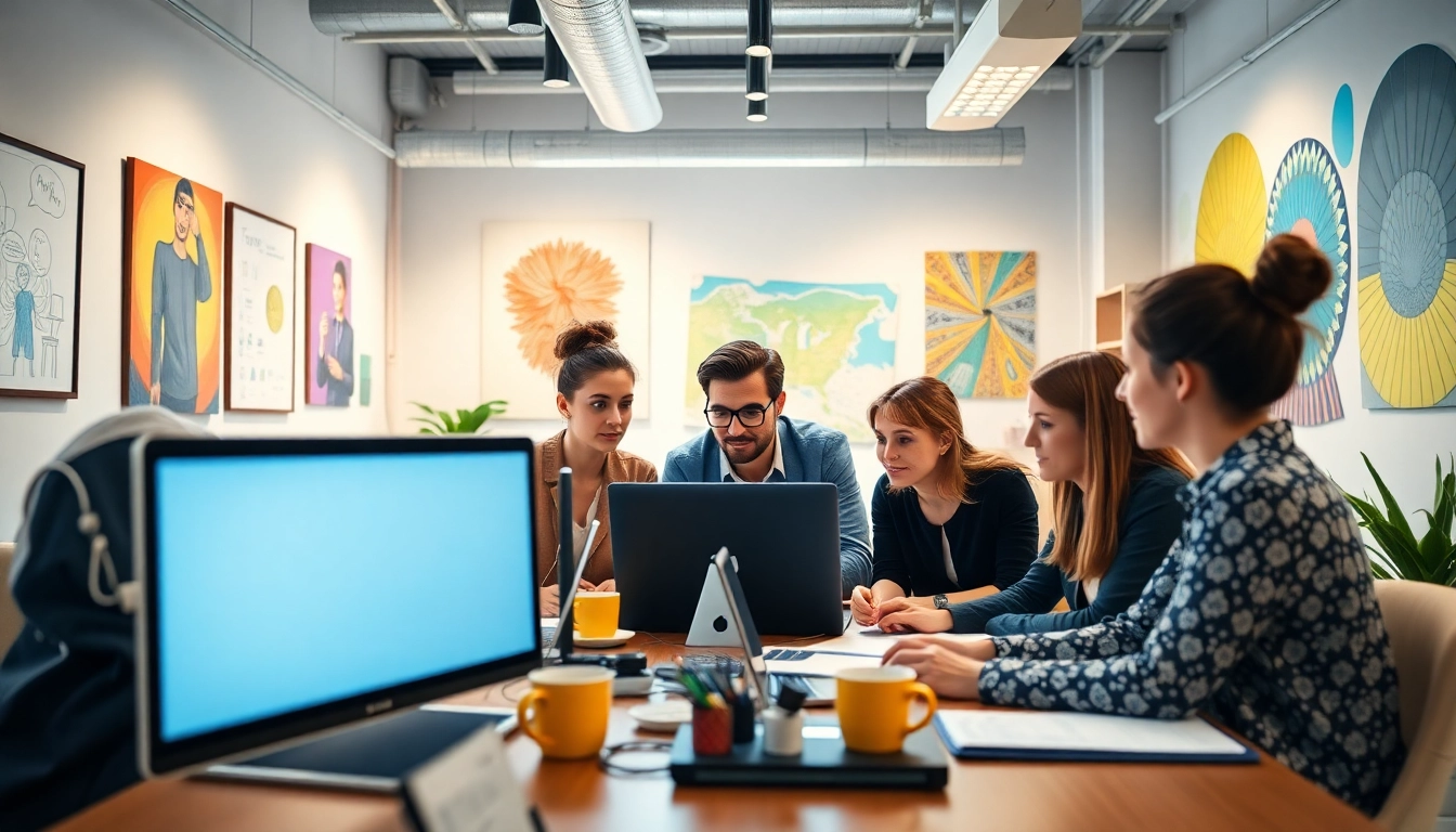 Showcasing the work of a website design agency Melbourne team collaborating on innovative design solutions.