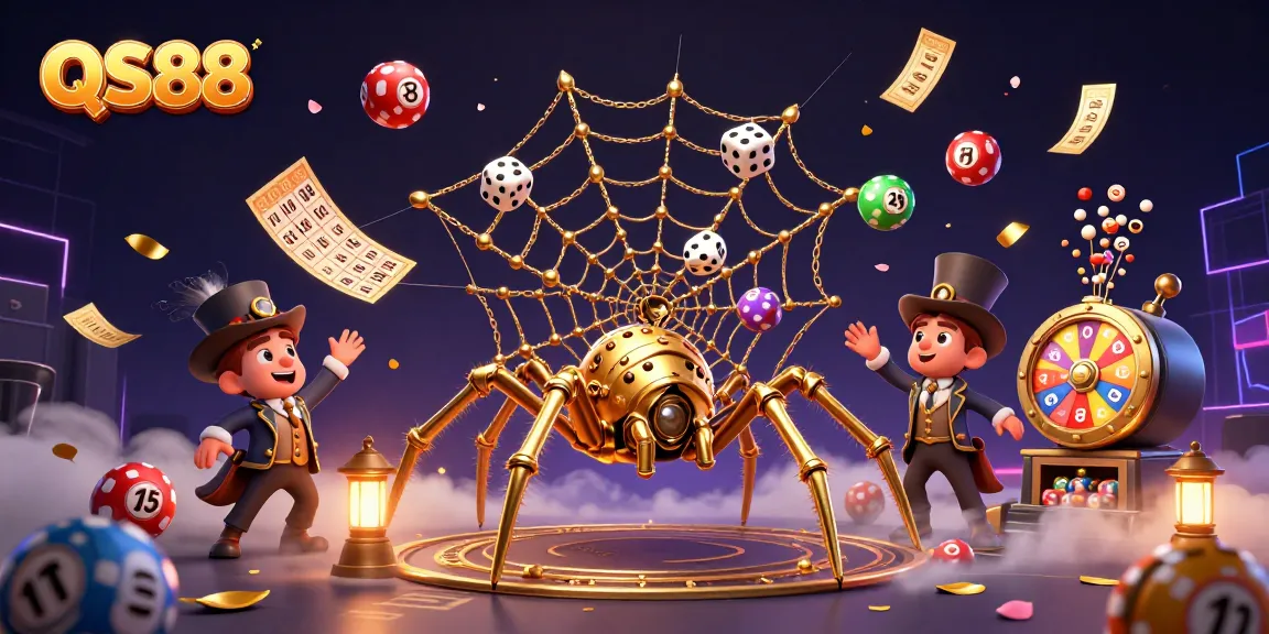 Experience the thrill of QS88 with dynamic lottery games, vibrant colors, and engaging illustrations.
