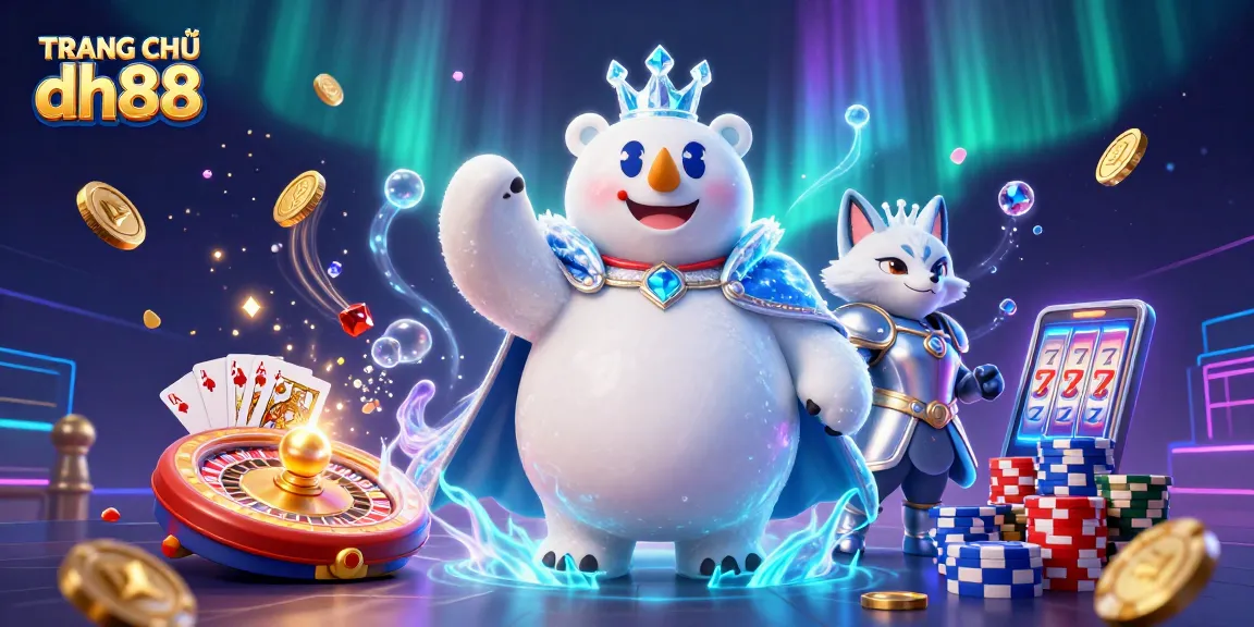 Experience Table Games and Slots in TRANG CHỦ dh88 with an enchanting icy theme and dynamic casino elements.
