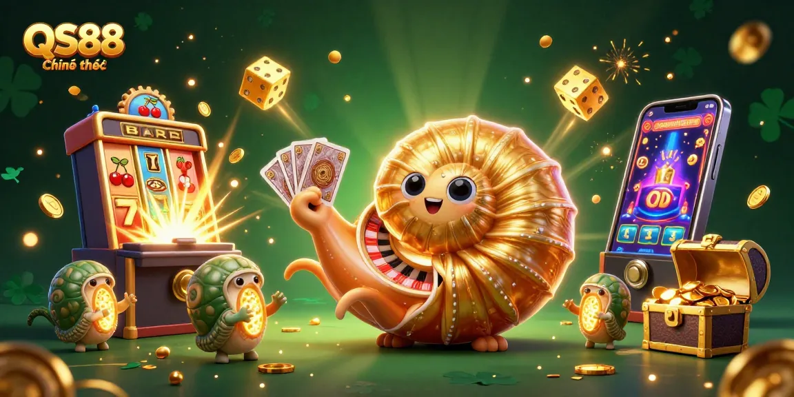 Engage with QS88 Chính thức as the ancient nautilus unveils a jackpot explosion surrounded by casino elements.