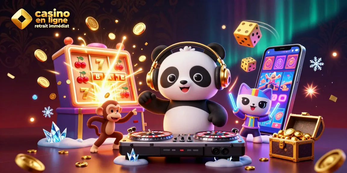Profitez d'une expérience palpitante de casino en ligne retrait immédiat avec nos personnages animés dans un univers vibrant.
