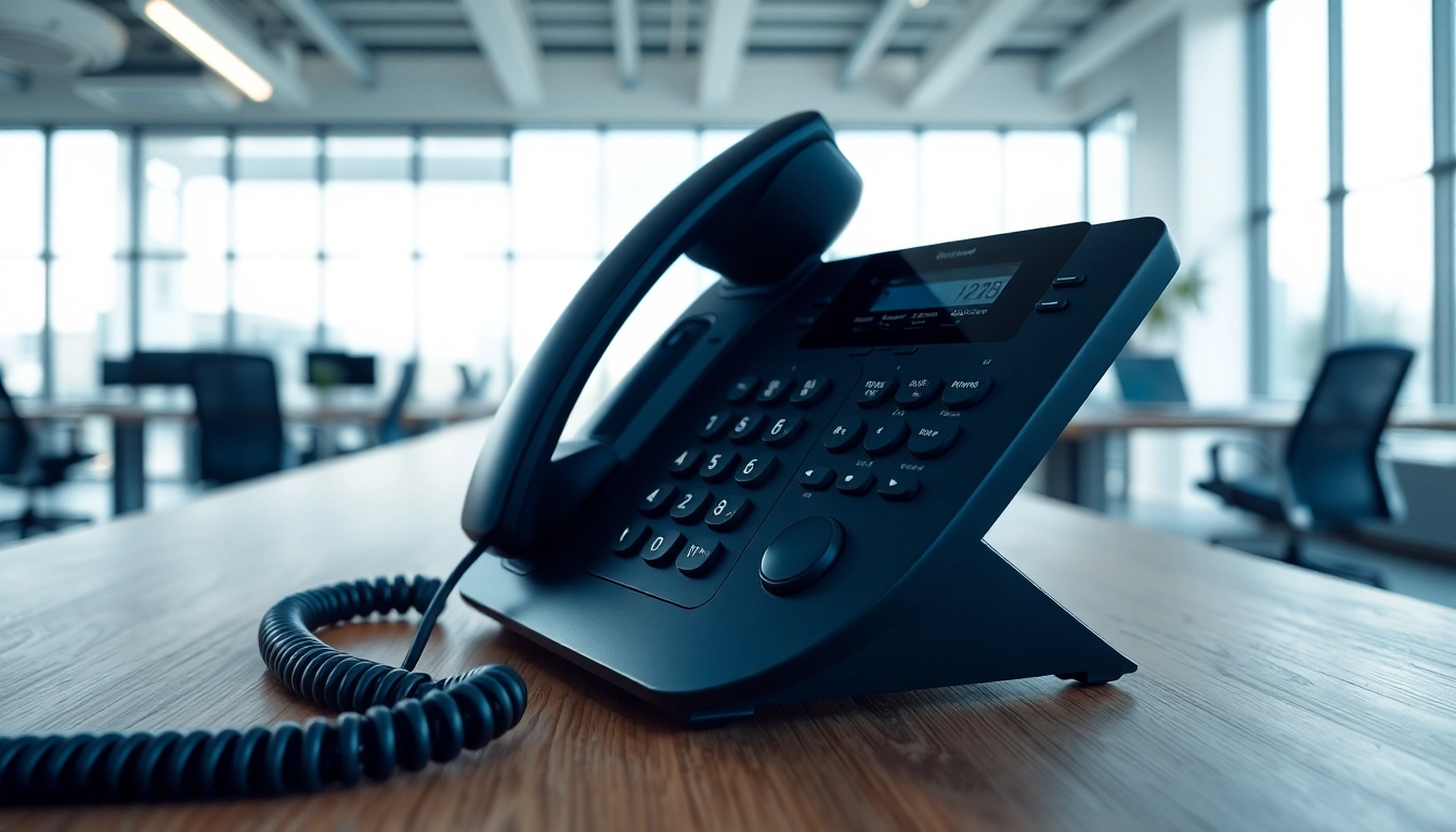 Discover efficient office phone systems in a modern workspace, emphasizing technology and professionalism.