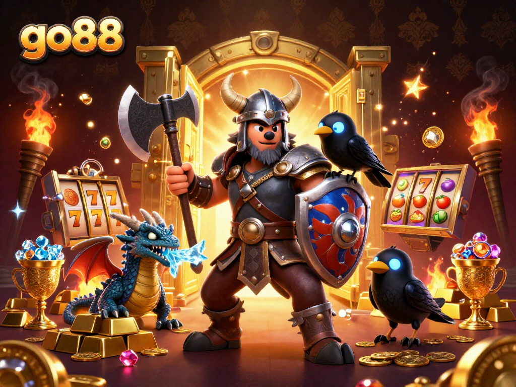 Engage with go88's vibrant slots and action-packed adventure in a stunning 3D scene.