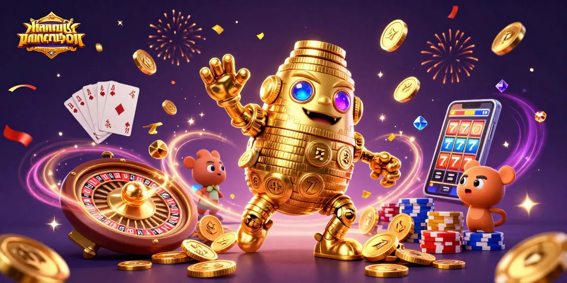 Join the strategic excitement of nhanquagamebai with a vibrant 3D casino illustration showcasing dynamic game elements and characters.