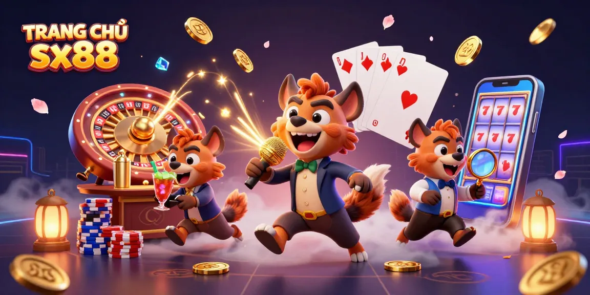Experience the entertainment of TRANG CHỦ sx88 with lively hyena characters in a vibrant casino atmosphere.