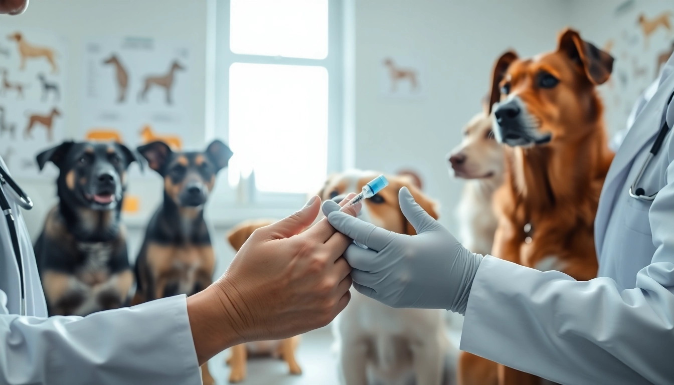 Administering dmso for dogs by a veterinarian showcasing care and expertise.