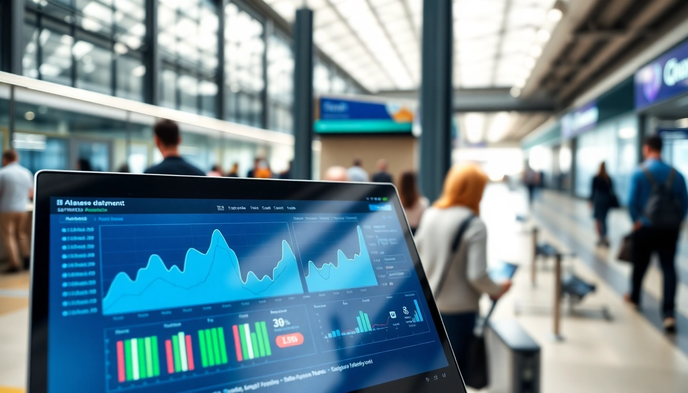 Monitor queue detection software analytics dashboard in an urban setting, showcasing efficient queue management.