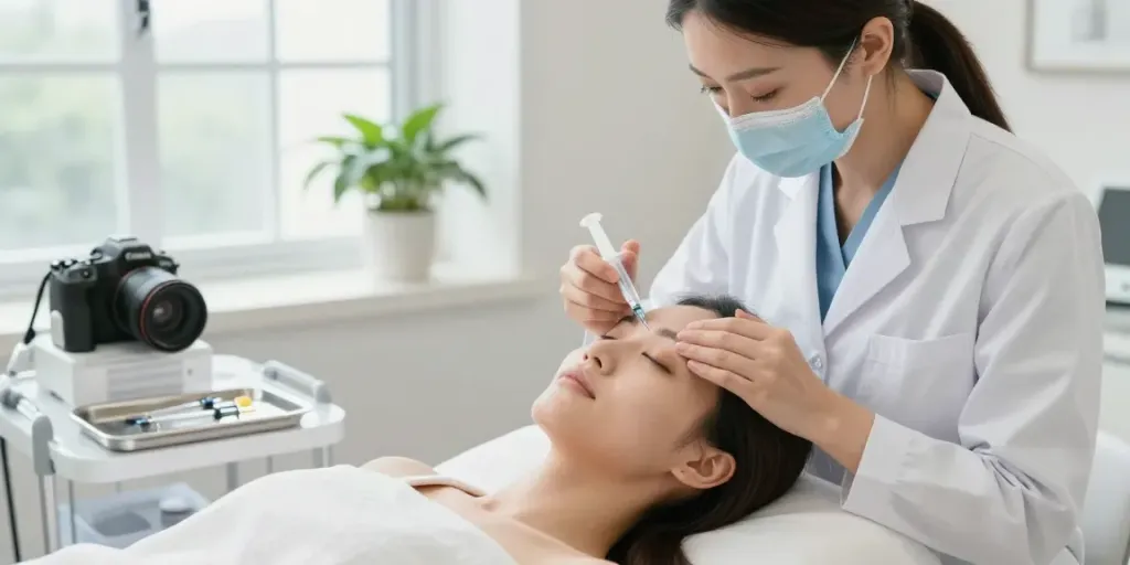 Augenringe entfernen mit Hyaluronsäure in einer professionellen Hautklinik.