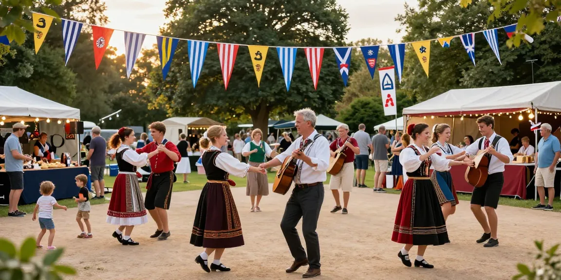 Exciting outdoor festival celebrating Breton culture at summer sunset featuring local delicacies and we88 PGSLOT.