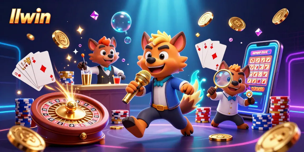 Experience thrilling gaming action at llwin with animated hyenas in a vibrant casino scene.