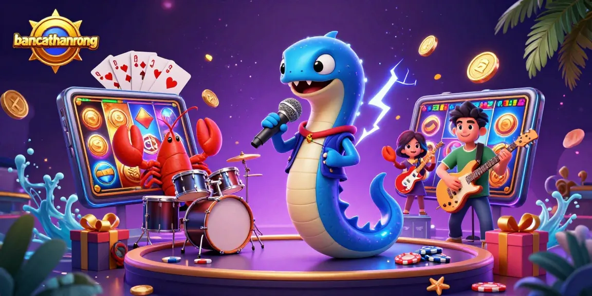 Bancathanrong's vibrant underwater casino scene with an eel DJ and winning symbols in action.