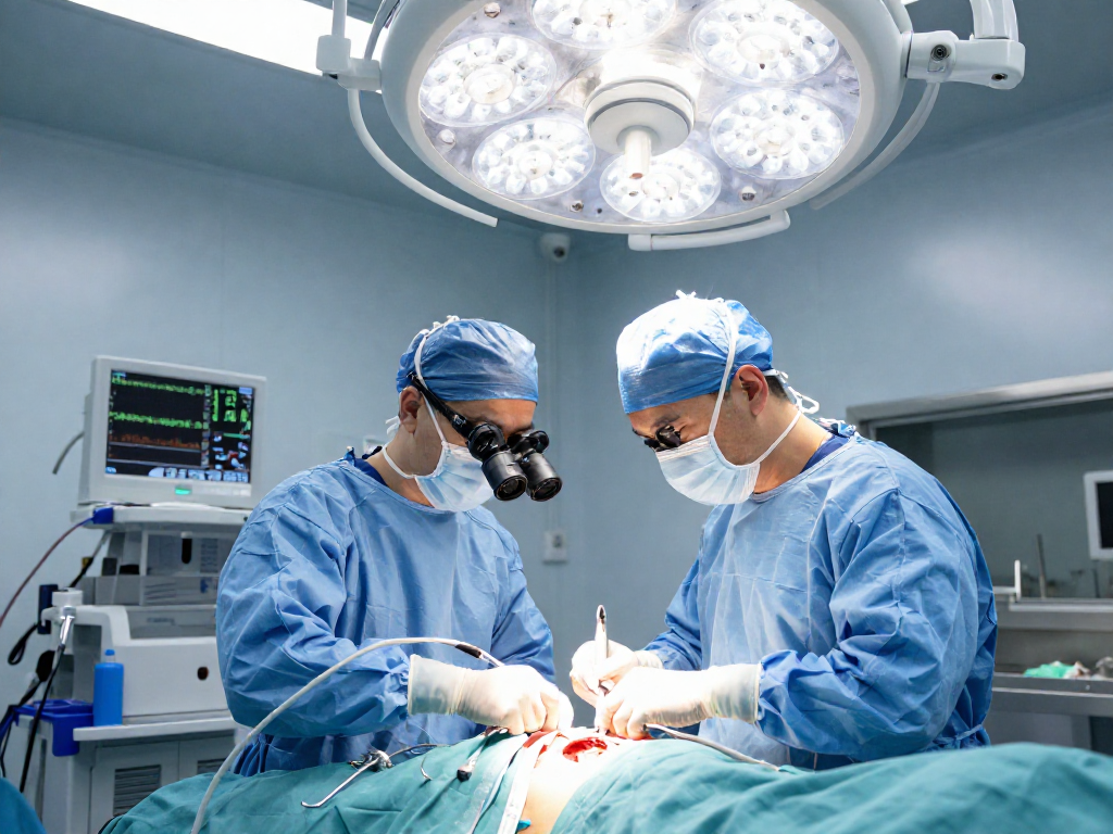 Bel fıtığı ameliyatı in progress showcasing advanced surgical techniques and professional medical team.