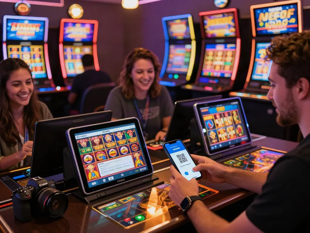 Engaging players enjoying slot resmi games online with QRIS payment options.