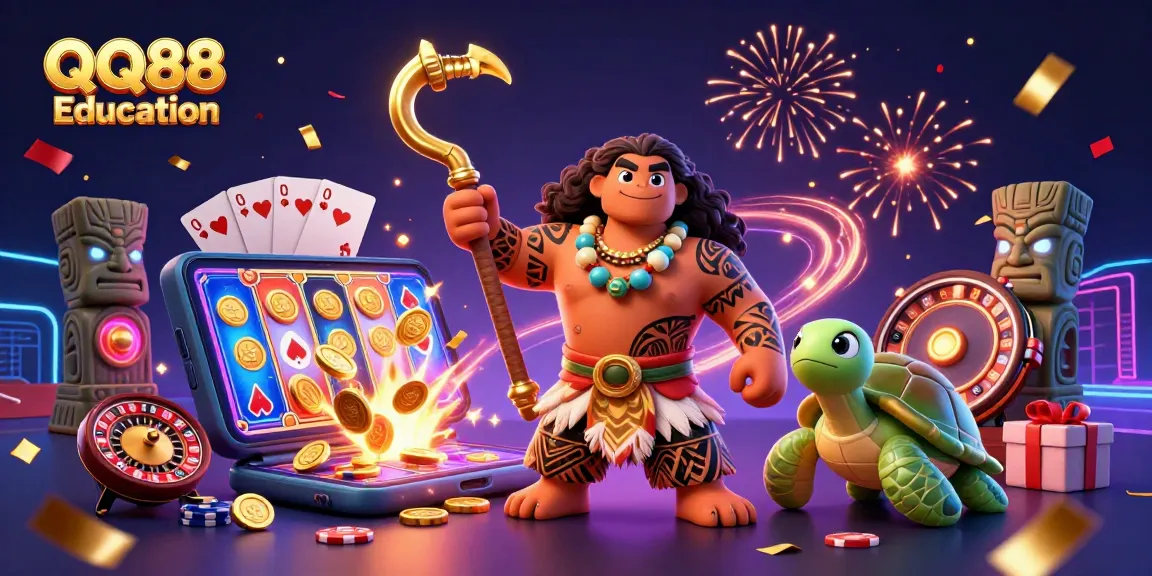 Experience thrilling gameplay at QQ88 Education with vibrant casino elements and engaging characters.