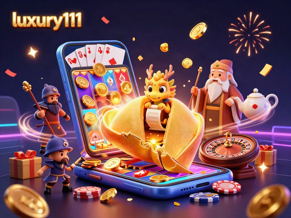Join the action with luxury111 in this vibrant casino scene filled with treasures and games.