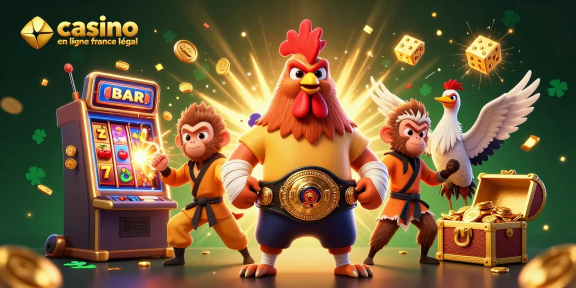 Joignez-vous à l'excitation des jeux avec le casino en ligne France légal, où un coq Muay Thai, un singe Shaolin et un maître grue s'affrontent.