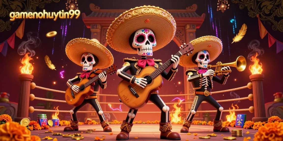 Experience the excitement of gamenohuuytin99 with dynamic mariachi-themed casino illustration.