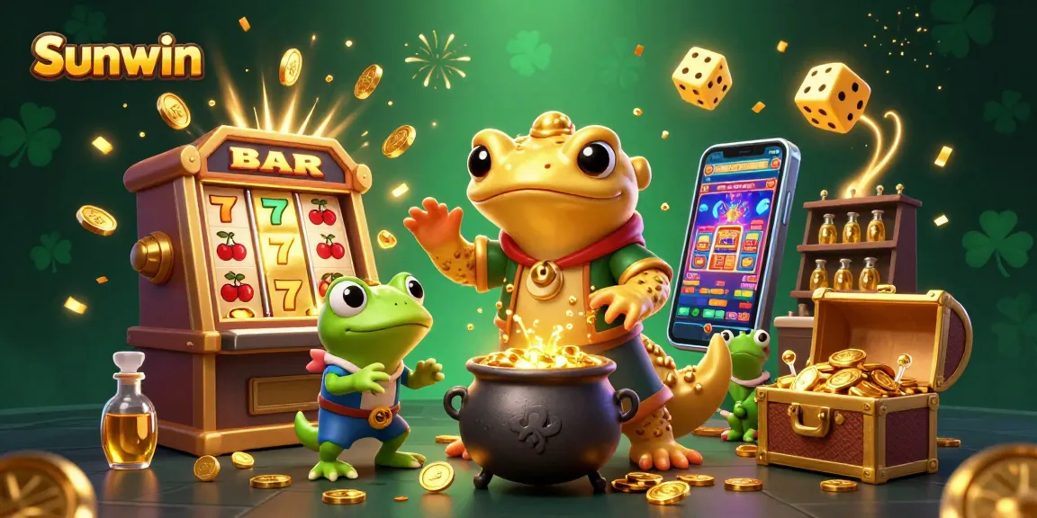 Sunwin showcases an enchanting scene of an alchemist while enticing players with vibrant casino games.