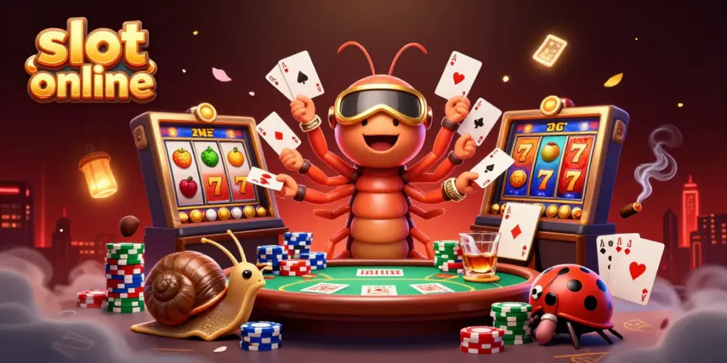 Experience thrilling slot online action with vibrant characters and casino elements in a dynamic 3D scene.